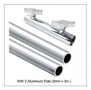 Kupo KG042412 1.5 inch Pole Joint x 2 units + 1.5 inch 3m Aluminum Pole (3mm thick) x 3 units